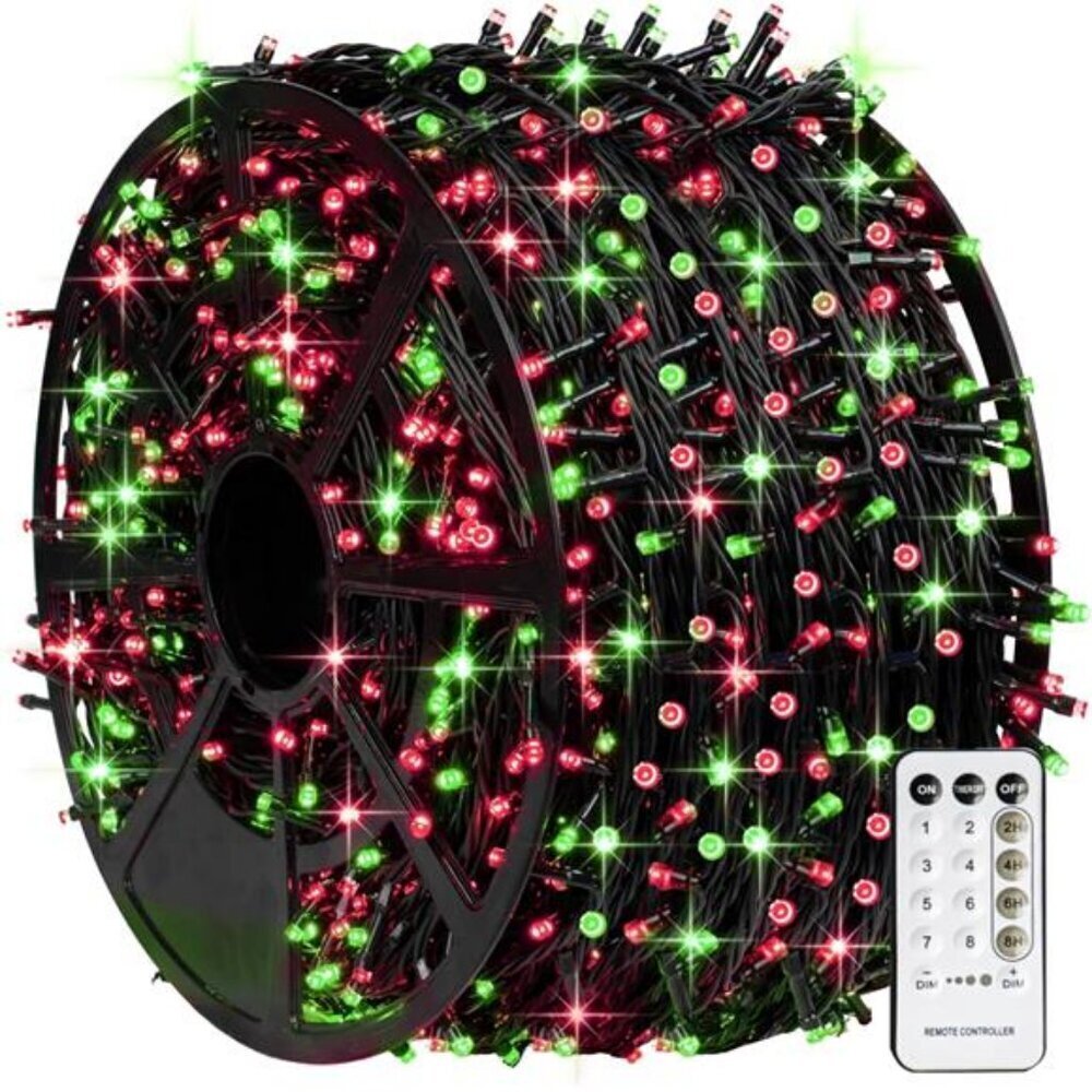 1000 LED Christmas String Lights 328FT Red Green